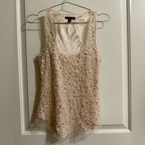 American Eagle Outfitters Sequin Light Pink Tank Top